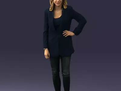 000387 Female Character Business Casual Standing Pose 3dp 3D print model
