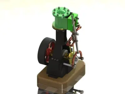 Steam Engine Vertical Reverse Gear  Free 3D model