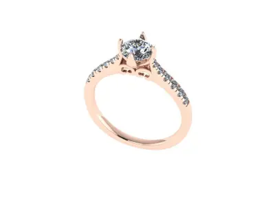 Women diamond engagement ring 3d render 3D print model