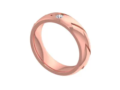 Flush Set Round Diamond Solitaire Wedding Band 3dm STL OBJ FBX  3D print model