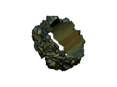 HighDetailed unique flower Rose ring 3D print model