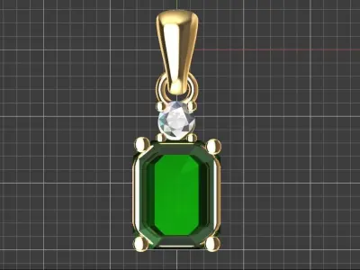 emerald pendant Free 3D model
