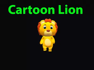 Cartoon Lion Animated Low-poly 3D model