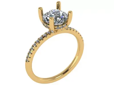simple 4 claw solitare ring  3D print model