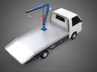 HYDRAULIC JACK CRANE HAND CRANK WINCH HOOK TOWING TRUCK PICKUP 3D model