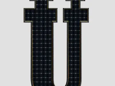 Solar Panel Letter - U 3D model