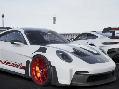 Porsche 911 GT3-RS 992 2023 Weissach Package RS 3D model  Low-poly 3D model