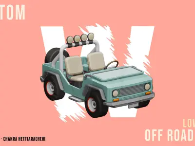 Low Poly off road Concept SUV 4x4 Low-poly 3D model