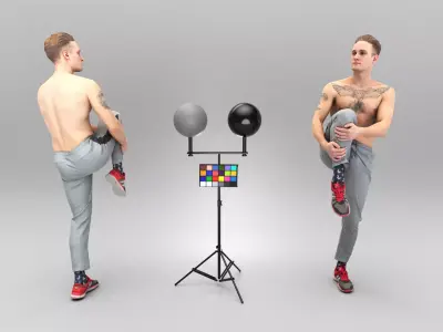 Athletic man stretching leg 366 Low-poly 3D model