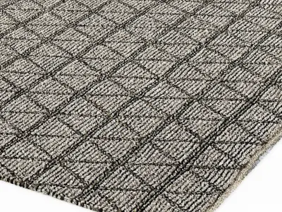 Restoration Hardware Triango Wool Rug - GreyCharcoal 3D model