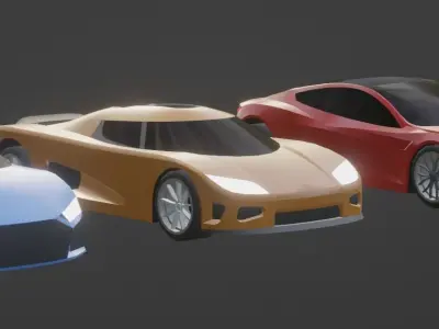 Sports Car Pack Low-poly 3D model