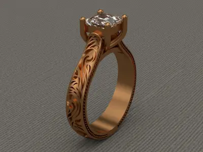 Engagement ring ornament 3D model