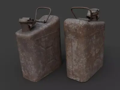 Canister two rusty cans Low-poly 3D model