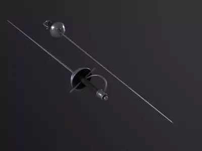 Fencing Sword 3D Model Low-poly 3D model
