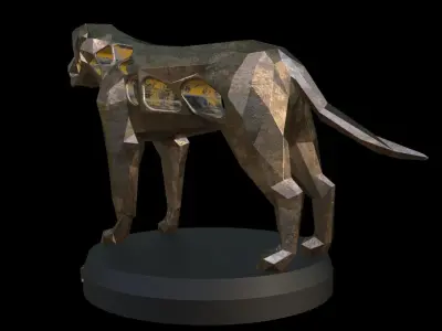 Steampunk English Mastiff Low-poly 3D model