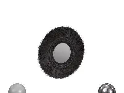 Cade Angled Brush Edge Braided Seagrass Mirror 3D model
