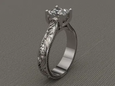 Engagement ring ornament 3D model