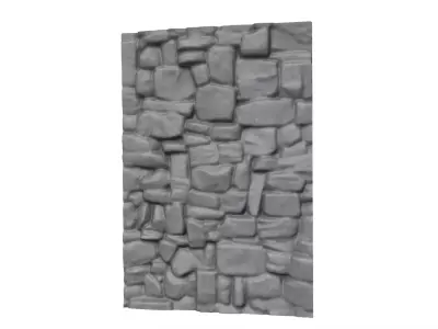 Aged Gneiss Wall Structural Asset 3D model