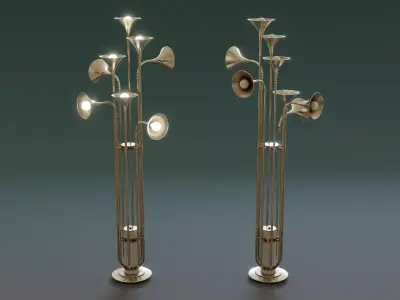 Mid-Century Lamp Low-poly 3D model