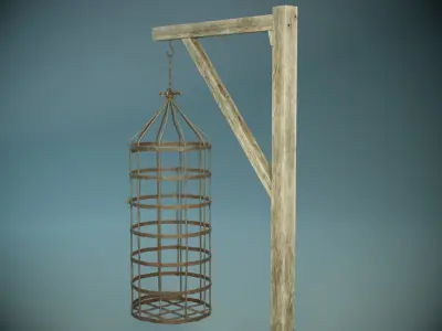 Medieval cage PBR Low-poly 3D model