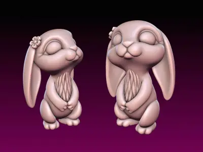 Cartoon Little Bunny Girl 3D print model