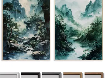 Abstract Painting Frame set 3D model 24