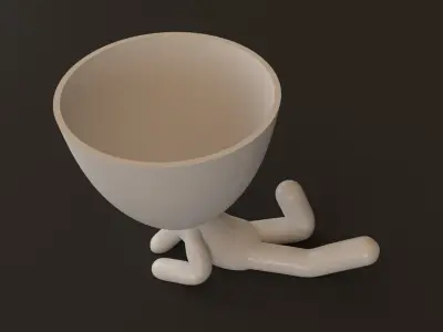 Robert plant pot style lying down 3D printable model  3D print model