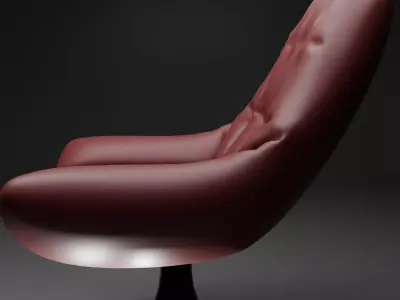 Modern Red Leather Lounge Chair 3D Model 3D print model