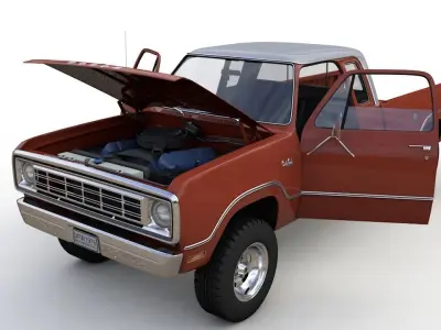 Dodge Power Wagon W200 ClubCab S1 1976 3D model