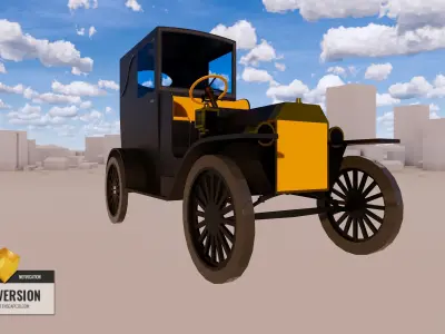 Cars - old-fashioned vehicles 3D model