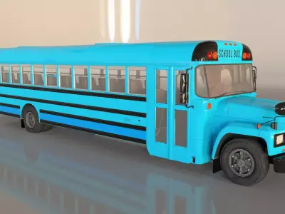 School Bus Low-poly 3D model