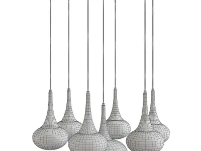 luxury hollywood regency amber glass cascading lamp Low-poly 3D model