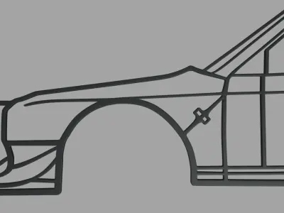 Lancia Delta S4 Wall Silhouette 3D print model