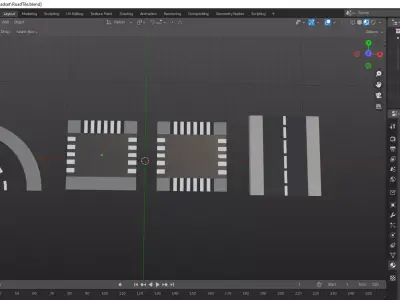 Road Tileset Free 3D model