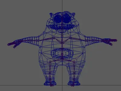 Beaver cartoon Low-poly 3D model