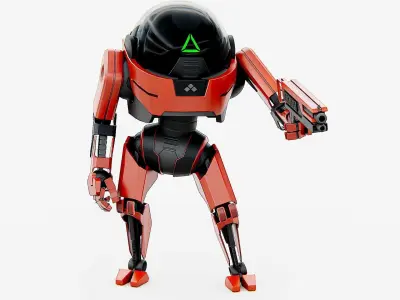 COMBAT DROID AKAR  Rigged for Unreal Engine - Unity - MIXAMO 3D model