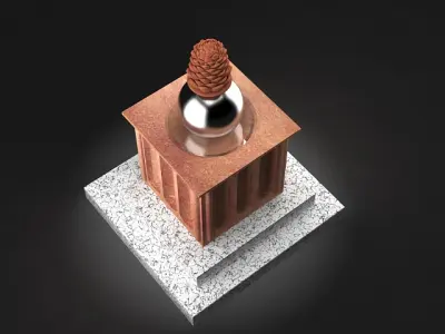 Pine Cone Statue 3D model