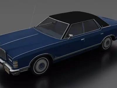 LTD Landau 4dr 1975 Low-poly 3D model