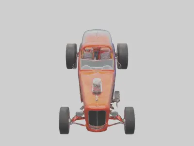 Classic Hot Rod model Low-poly 3D model