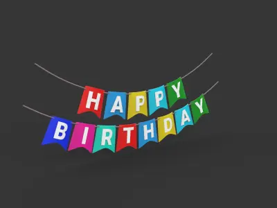 Happy Birthday Banner 3D model