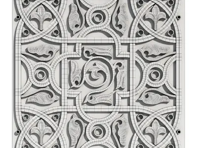 panels stucco molding east 01 3D model
