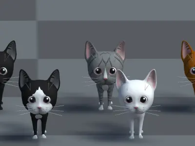Cute Kitten Tito Low-poly 3D model