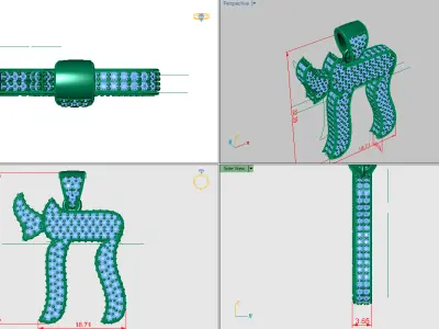 Hebrew Chai Pendant Necklace 3D print model