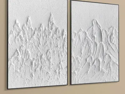 Plaster Two Photo Frame 264 Low-poly 3D model