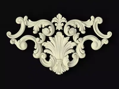 Central decor ornament for furniture 3D model 1009