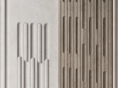 Geometric Wall Panels Semi-circle round arches pattern 3D model