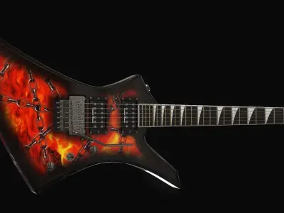 Electric guitar Jackson Kelly skin2 Low-poly 3D model