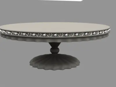 European style  dining table  table  wooden table 3D model