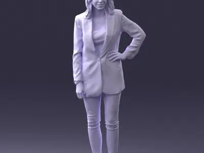 000387 Female Character Business Casual Standing Pose 3dp 3D print model
