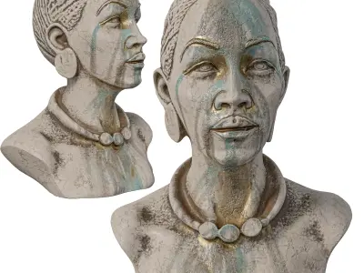 Ancient Historical Statue of a Shaman Woman Low-poly 3D model